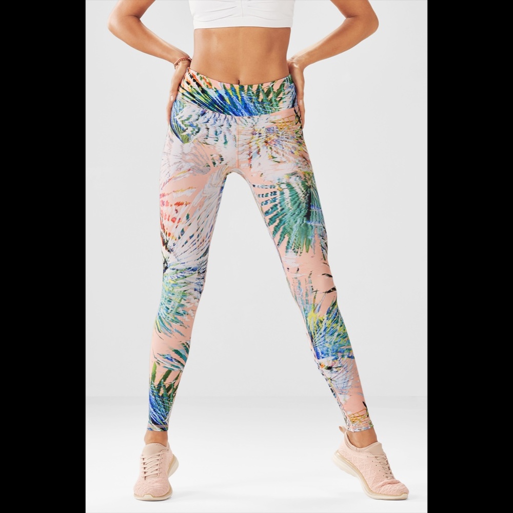 XXS Fabletics Palm Print Leggings